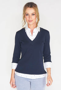 2-IN-1 COTTON TOP WITH NAUTICAL PRINT