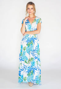 Tropical printed maxi dress