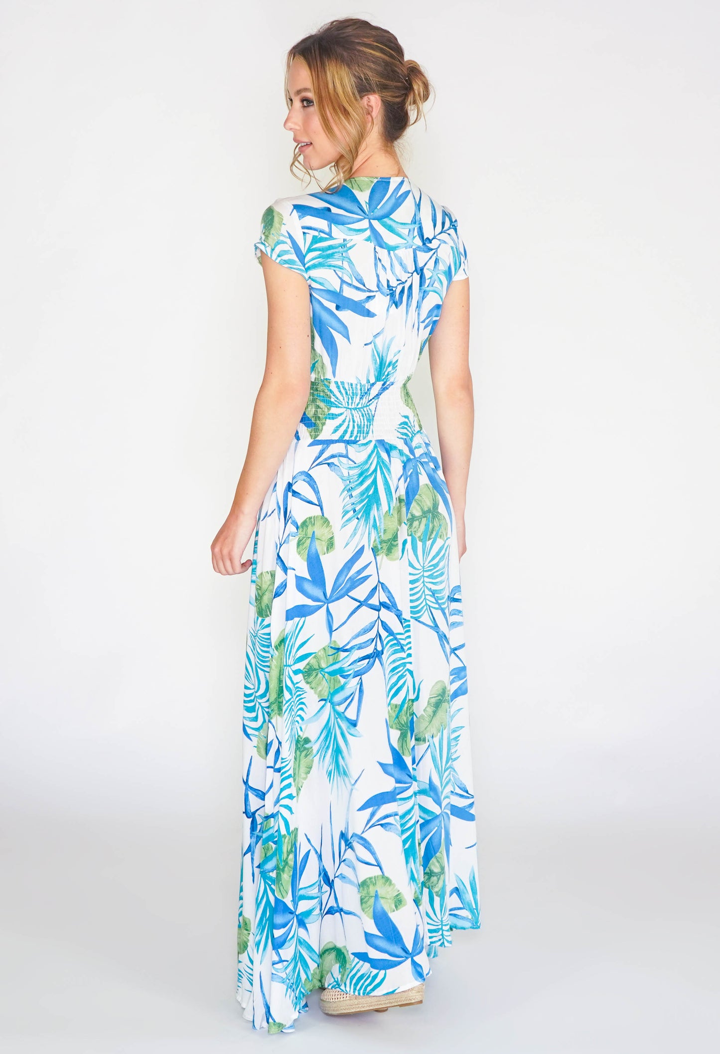 Tropical printed maxi dress