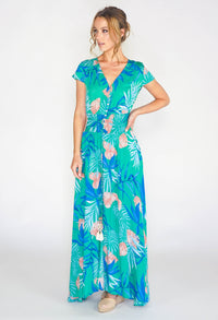 Tropical printed maxi dress