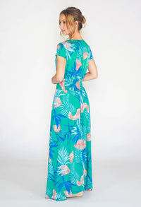 Tropical printed maxi dress