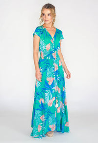 Tropical printed maxi dress