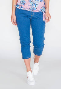 SUDDENLY SLIMMER PULL ON DENIM CAPRI