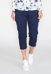 SUDDENLY SLIMMER PULL ON CAPRI JEGGING - NAVY