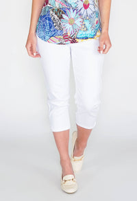 SUDDENLY SLIMMER PULL ON CAPRI JEGGING - WHITE