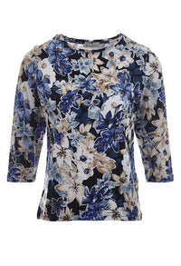 Dark floral 3/4 Sleeve Top