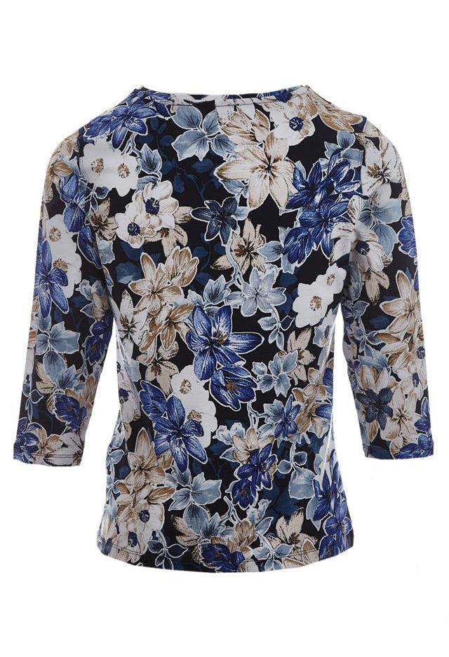 Dark floral 3/4 Sleeve Top