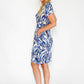 Abstract Print Dress with Pockets-1