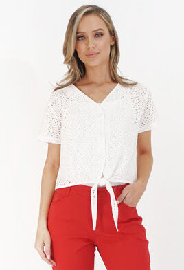 White Button Up Light Top