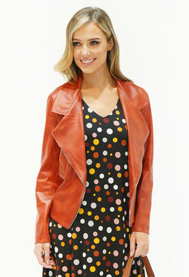 Rust Biker Style Jacket