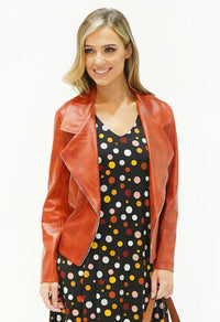 Rust Biker Style Jacket