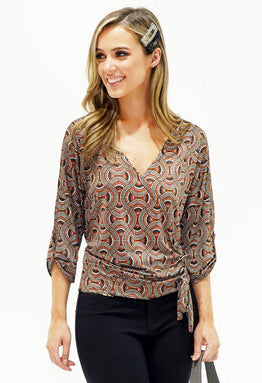 Swirl Pattern Print Top