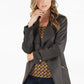 Espresso Open Front Biker Style Jacket