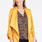 Ochre Suede Effect Drawstring Jacket