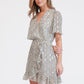 Off White Printed Faux Wrap Dress