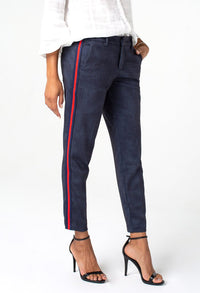 Blue Trousers With Side Stripe