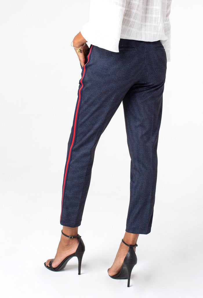 Blue Trousers With Side Stripe