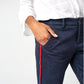 Blue Trousers With Side Stripe