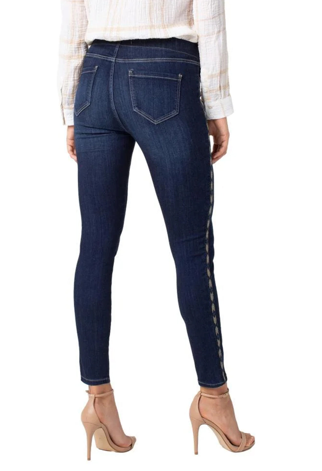 Chloe Skinny jeans in dark denim with side trim