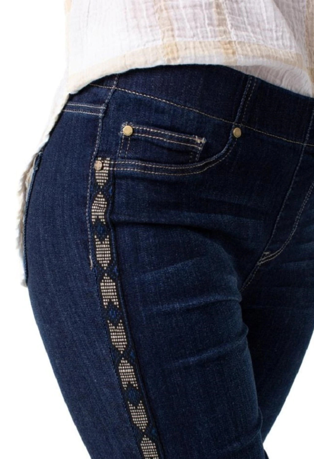 Chloe Skinny jeans in dark denim with side trim