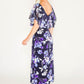 CAPELET FLORAL PRINT DRESS IN NAVY