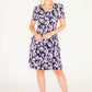 NAVY PRINT FLORAL PRINT WITH ASYMMETRICAL PANELS