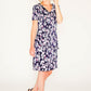 NAVY PRINT FLORAL PRINT WITH ASYMMETRICAL PANELS