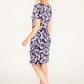 NAVY PRINT FLORAL PRINT WITH ASYMMETRICAL PANELS