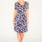 NAVY PRINT FLORAL PRINT WITH ASYMMETRICAL PANELS