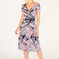 PANEL FRONT DRESS IN A NAVY AND PINK PAISLEY PRINT