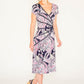 PANEL FRONT DRESS IN A NAVY AND PINK PAISLEY PRINT