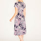 PANEL FRONT DRESS IN A NAVY AND PINK PAISLEY PRINT