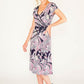 PANEL FRONT DRESS IN A NAVY AND PINK PAISLEY PRINT