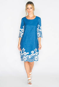 Border Embroidery Sleeve Dress