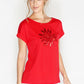 Mosaic Flower Sequin Detail T-shirt-1