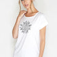 Mosaic Flower Sequin Detail T-shirt