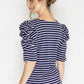 Stripe Puff Sleeve Top