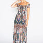 Peacock Print Maxi Dress-2