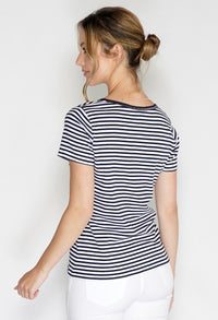 Mini Stripe Soft Round Neck Top