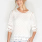 BRODERIE DETAIL BLOUSE IN WHITE