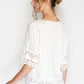 BRODERIE DETAIL BLOUSE IN WHITE