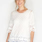 BRODERIE DETAIL BLOUSE IN WHITE