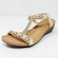 Beige Lightweight T Strap Wedge Sandal