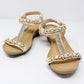 Beige Lightweight T Strap Wedge Sandal