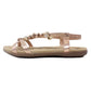 Rose Gold Lightweight T Strap Flat Sandal-1