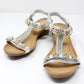 Silver Lightweight T Strap Wedge Sandal