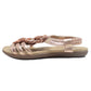 Rose Gold Lightweight T Strap Flat Sandal