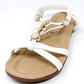 White Lightweight T Strap Flat Sandal,