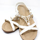 White Lightweight T Strap Flat Sandal,