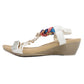 White Lightweight T Strap Wedge Sandal-1